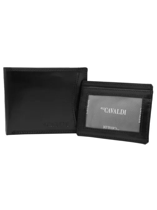 Jednoduchá čierna kožená peňaženka na karty