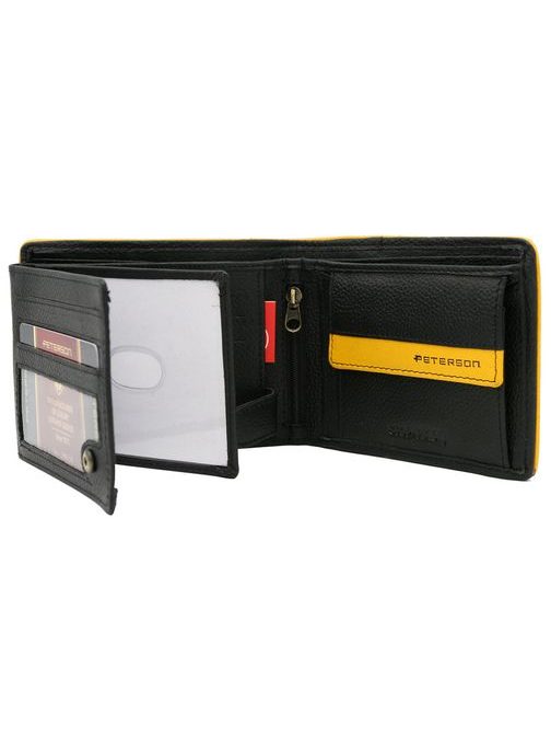 Čierna kožená peňaženka v trendy dizajne