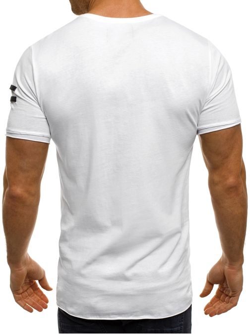 Biele tričko s čiernymi dekoráciami BREEZY 376T