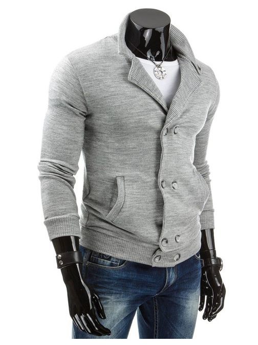 Fantastický šedý sveter s vreckami