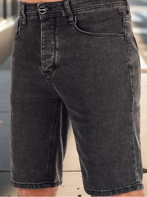 Moderné čierne rifľové kraťasy