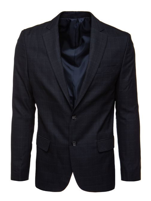 Štýlové kárované pánske sako modré