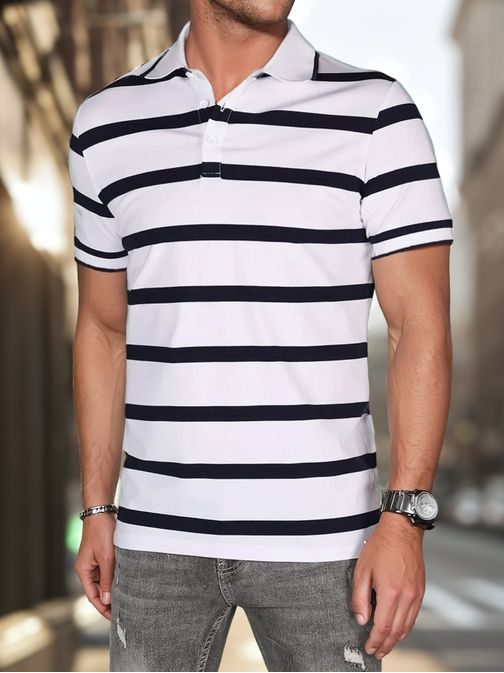 Trendy biela pánska polokošeľa