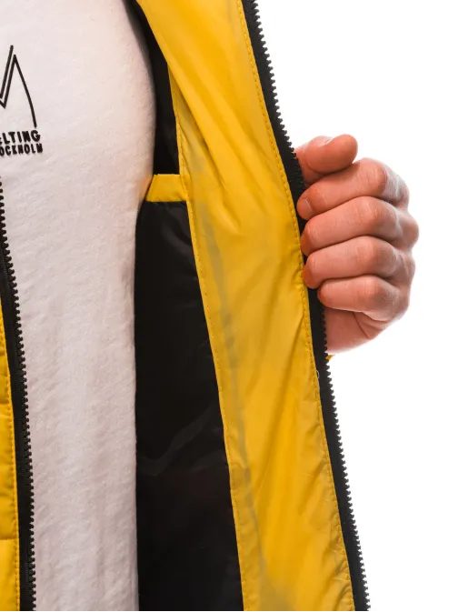 Zaujímavá žltá zimná bunda C527