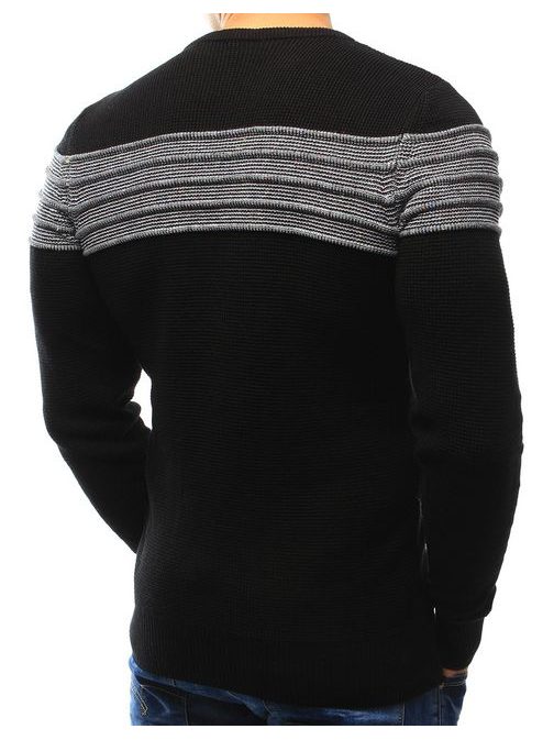 Trendy čierny pánsky sveter