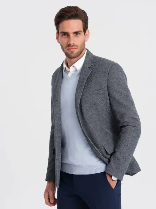 Moderné tmavo modré sako V2 BLZB-0108
