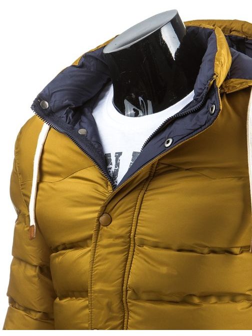 Žltá prešívaná bunda na zimu