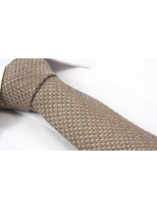 Béžová vzorovaná pánska kravata