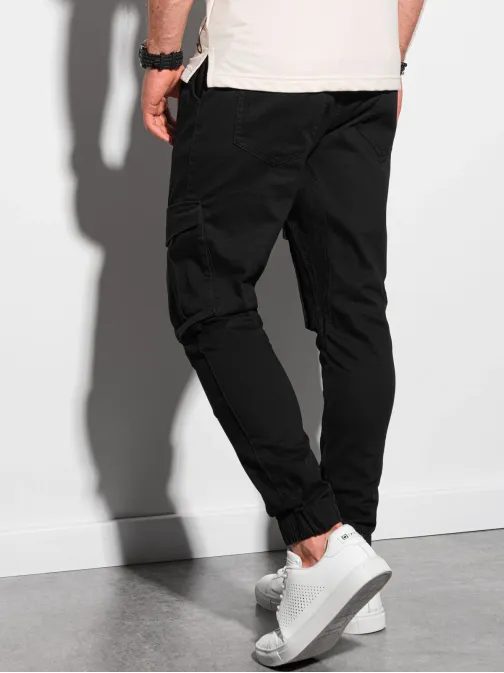 Trendové čierne joggery P886