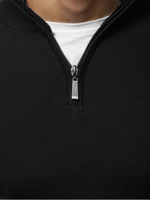 Pánsky čierny sveter so zipsom HR/1878