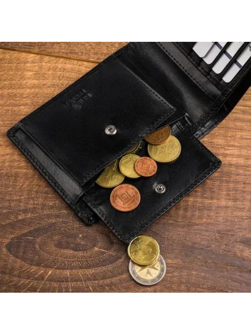 Elegantná kožená čierna peňaženka Rovicky