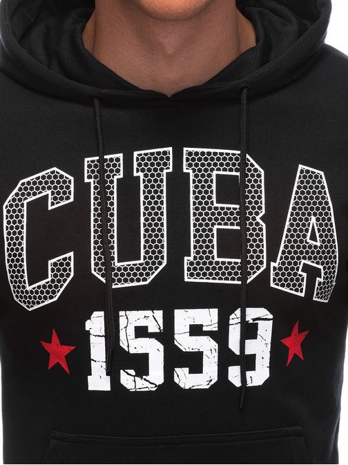 Čierna mikina s nápisom Cuba B1517