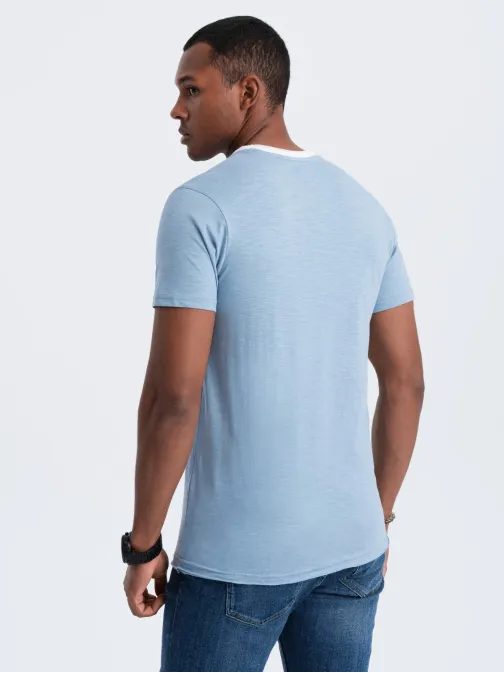 Pohodlné svetlo-modré tričko S1385