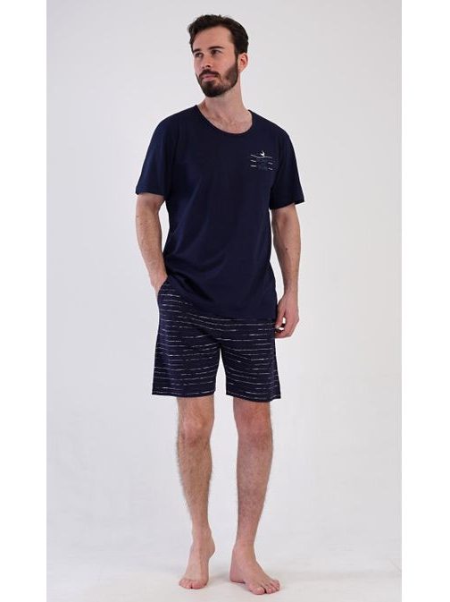 Tmavomodré krátke pánske pyžamo Surf
