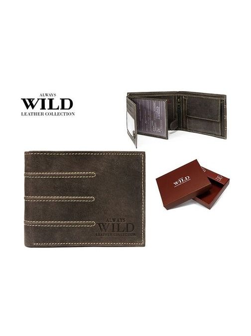 Hnedá dizajnová pánska peňaženka WILD