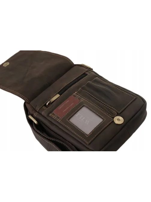 Moderná hnedá kožená taška pre pánov