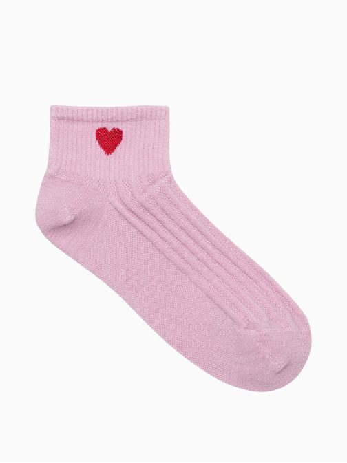 Dámske bavlnené ružové ponožky Love ULR098