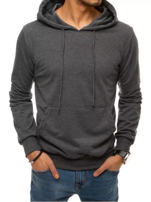 Pohodlná tmavošedá mikina s kapucňou