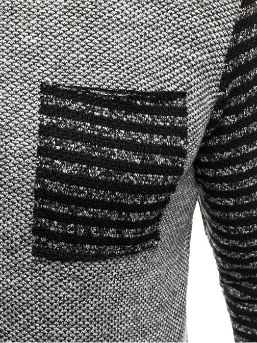 Sivý pánsky sveter so zaujímavými rukávmi JACK DAVIS JK1035S