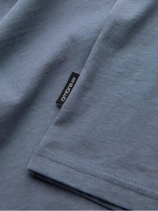 Modré denim bavlnené tričko V7 TSBS-0146