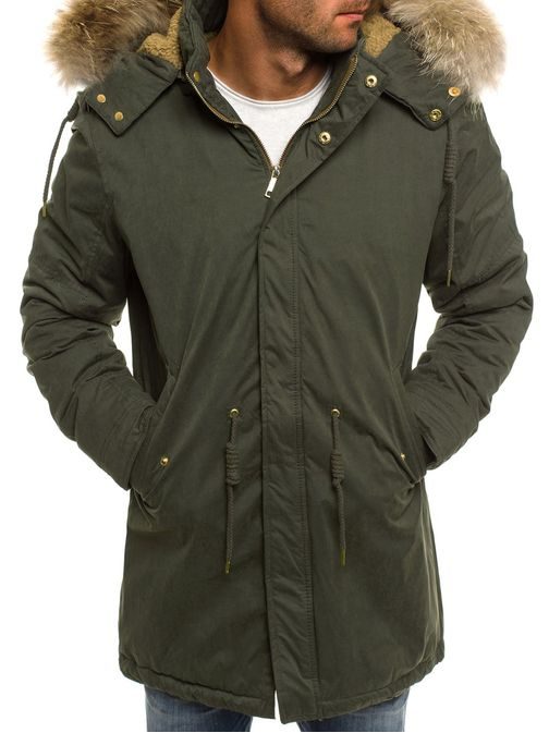 Zimná khaki parka s kapucňou X-FEEL 33183