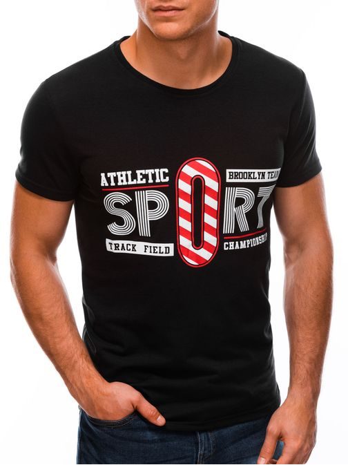 Čierne tričko s potlačou Sport S1511