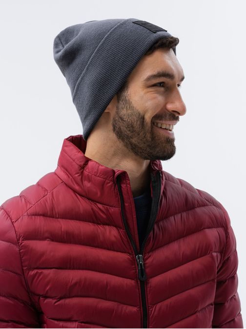 Tmavošedá štýlová pánska čiapka H103