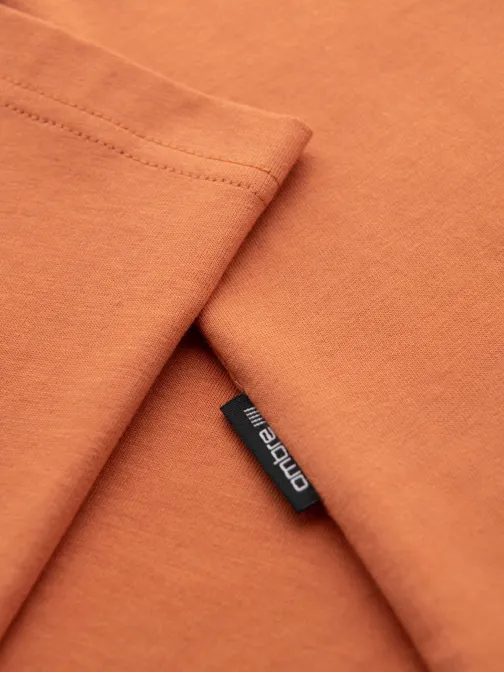 Trendy oranžové tričko s ozdobným vreckom V3 TSPT-0227