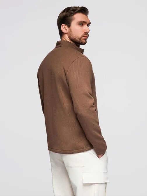 Hnedá pánska bunda so stojáčikom V2 JANP-0229