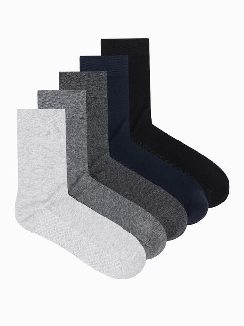 Mix farebných ponožiek s jemným vzorom U460 (5 KS)