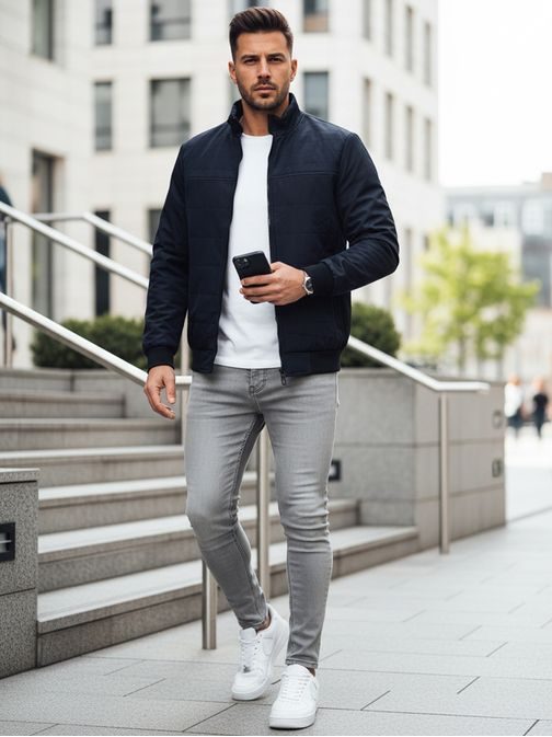 Prechodná moderná granátová bunda bez kapucne