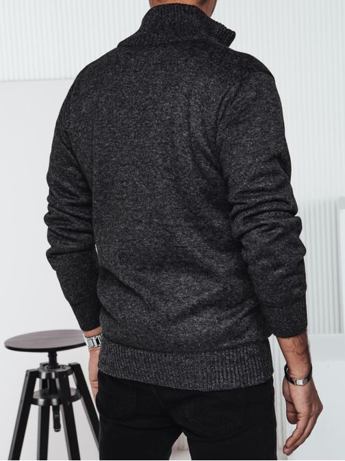 Moderný vzorovaný grafitový pánsky sveter