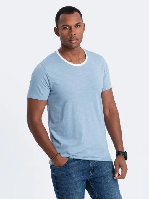 Pohodlné svetlo-modré tričko S1385
