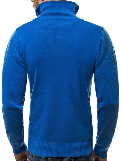 Pánsky nebesky modrý sveter so zipsom HR/1878