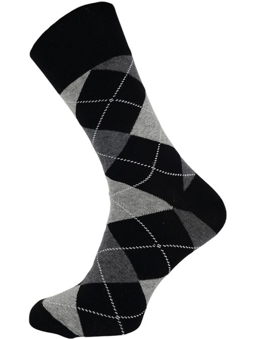 Vzorované čierne pánske ponožky