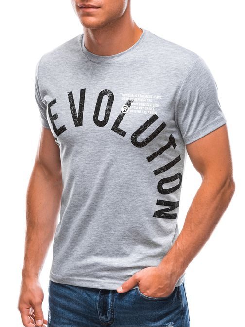 Šedé tričko z bavlny Revolution S1718