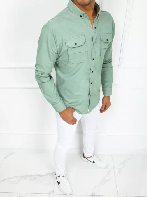Trendová zelená košeľa s vreckami