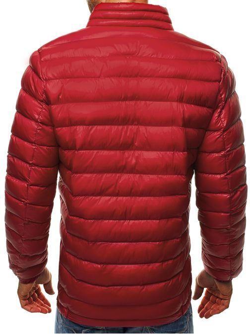 Prechodná prešívaná bunda v červenej farbe J.STYLE 3083