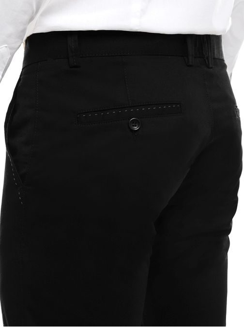 Čierne chinos nohavice s decentným prešitím BLACK ROCK 210