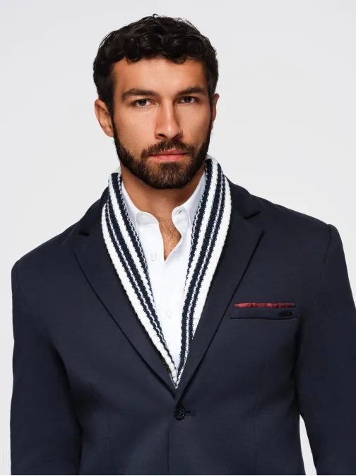 Trendy tmavomodré sako pre pánov V3 BLZB-0100