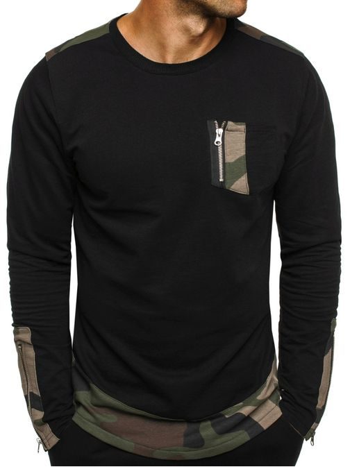 Čierno-maskáčové tričko s dlhým rukávom ATHLETIC 758