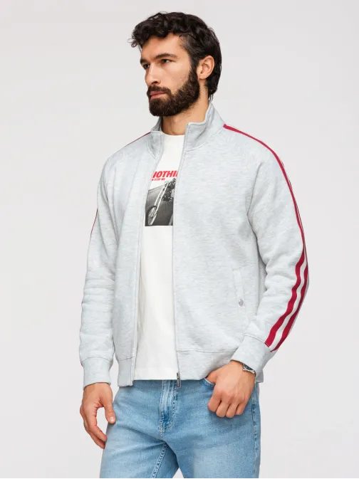 Zaujímavá šedá bomber mikina  V1 SSZP-0219