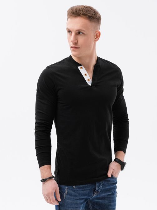 Tričko s dlhým rukávom v čiernej farbe L133