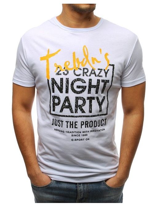 Jedinečné biele tričko NIGHT PARTY