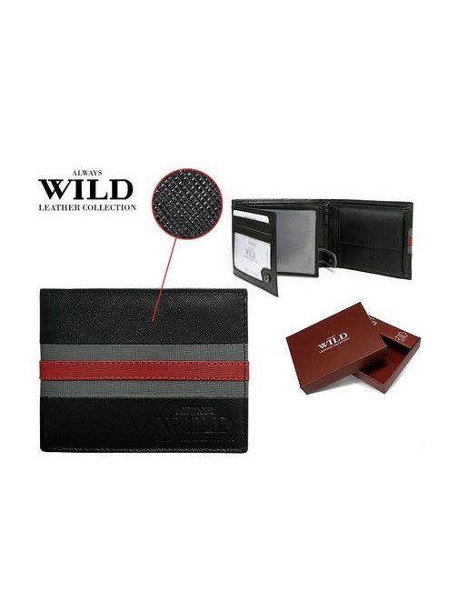Čierna peňaženka s červeným pásom