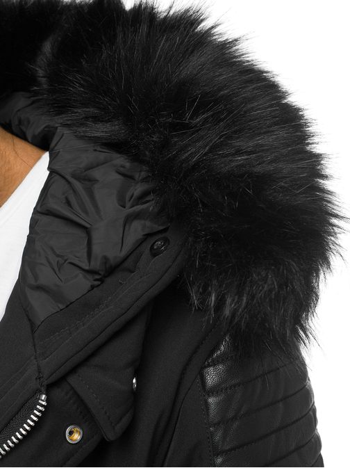 Čierna zimná bunda v zaujímavom prevedení N/5979