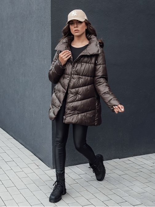 Trendová mokka prešívaná dámska bunda Bloom