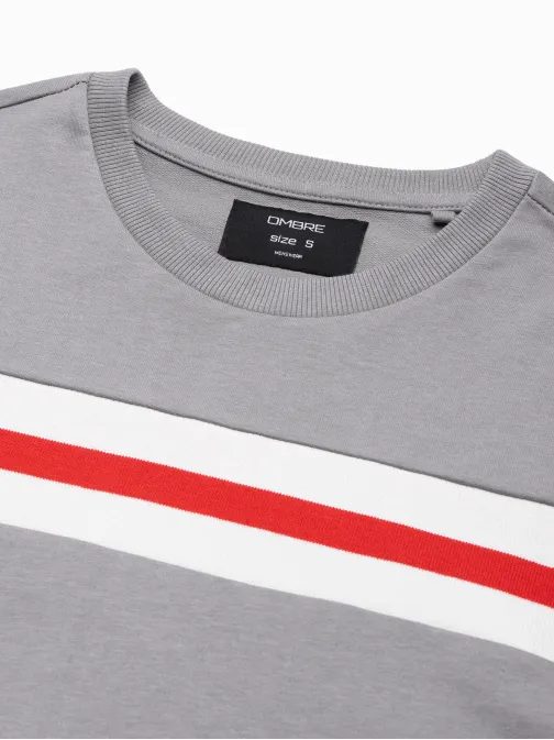 Šedá mikina bez kapucne B1279