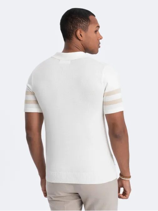 Trendy krémová polokošeľa V3 POSS-0118