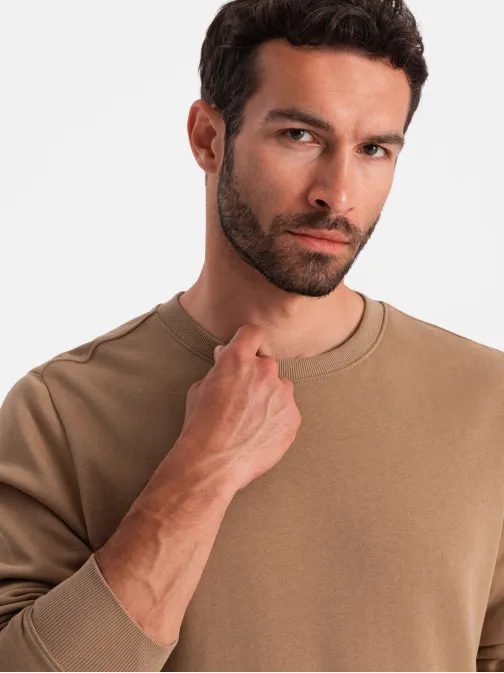 Základná tepláková hnedá súprava (mikina +kraťasy) V2-Z77